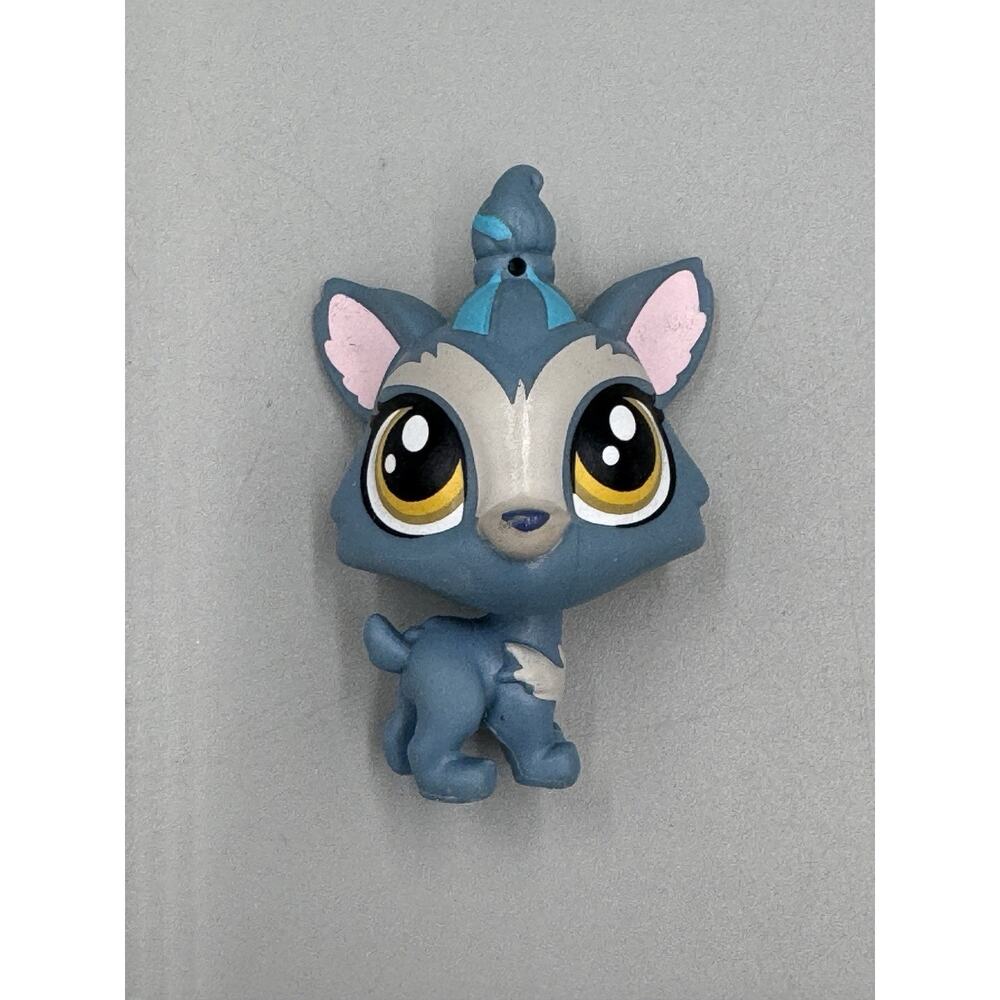 Littlest Pet Shop Barkley Woofley Yorkie Terrier Dog Blue Gray LPS 2”